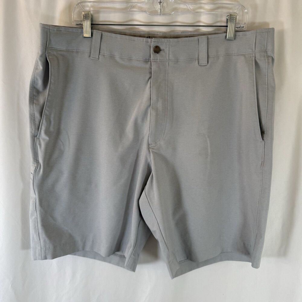 Callaway Golf Shorts Men's 38 Grey Flat Front Chino 9" Inseam Button Zip Light